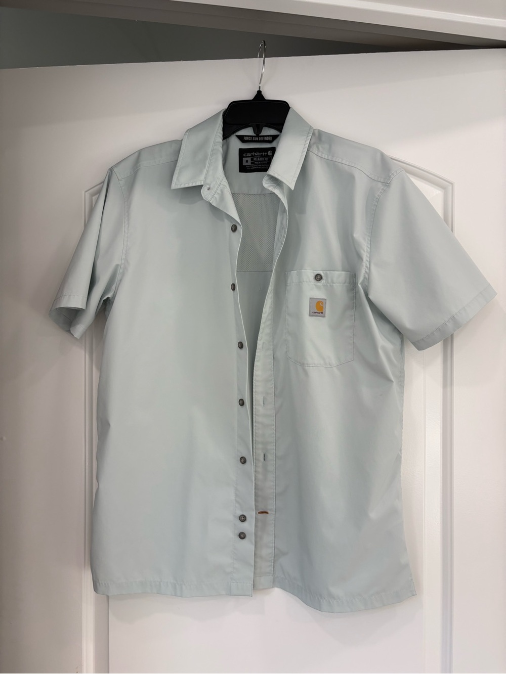 Carhartt Men's Short-Sleeve Button-Down Shirt in Pale Mint